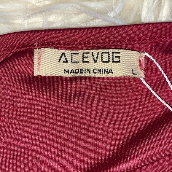 Acevog Dress. Festive. Sexy Women’s One Shoulder Red Size L - Picture 4 of 5